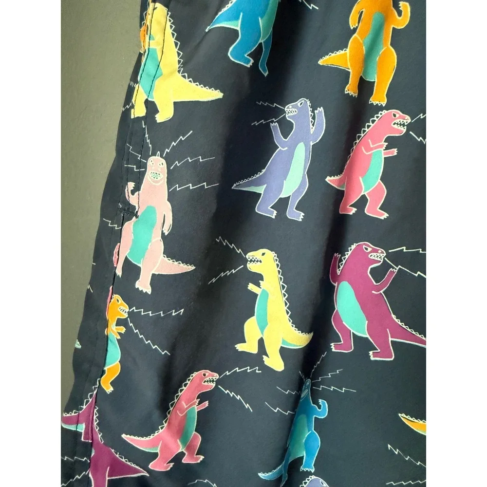 Chubbies Mens Godzilla Dinosaur Swim Trunks Navy Blue